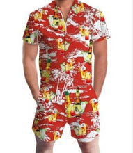 Load image into Gallery viewer, SHUJIN New Flamingos Floral Print Rompers Men 3D Funny Short Sleeve Jumpsuit Summer Playsuit Overalls Casual One Piece Outfits